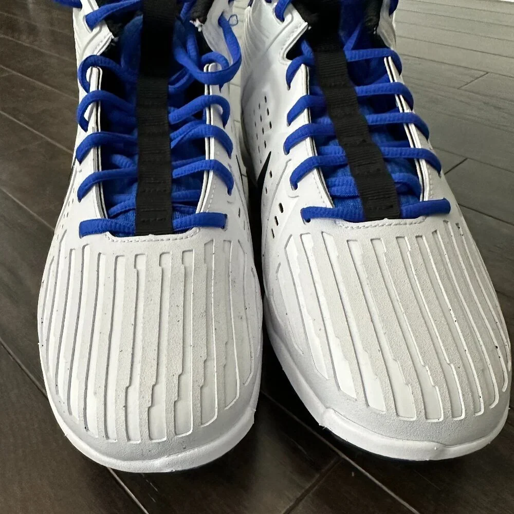 Nike Alpha White & Blue Men's 10 Football Cleats NWOT - Picture 3 of 10